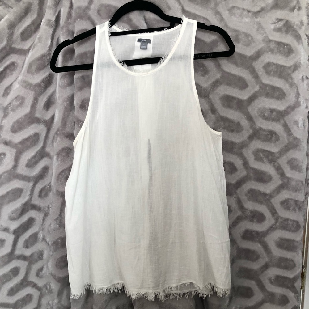Aerie Raw Hem Tank Top with Back Slit